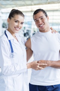 Physiotherapist with a patient
